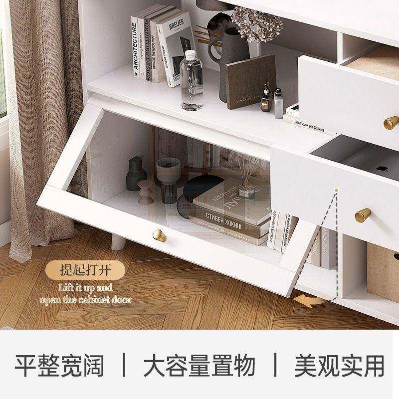 奶油收风餐柜客茶水柜酒柜边客厅法式储厅物柜子QTC靠墙家用简约