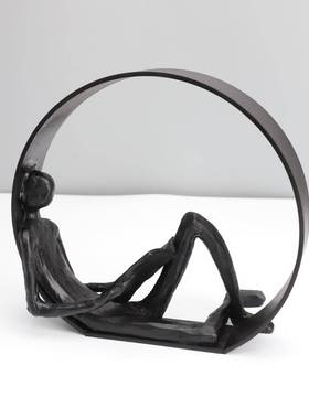 欧式创意铸厅铁人阅读物摆件样061板房柜电视茶几客玄关家居软装