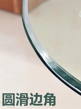 W810M形M加厚圆钢化玻璃桌面UTQ酒饭大店圆桌玻璃转盘台面茶几桌