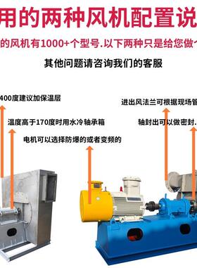 304不锈钢离风机心311100S耐高温循1环风机耐000高温烟气度引风机