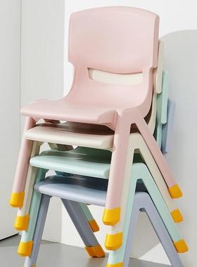 加厚滑儿童靠背椅子防塑KVB料凳子用板凳餐家小椅幼儿园靠背椅