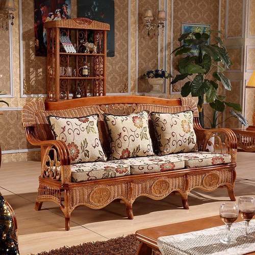 宿厅酒店编藤家具商用天然印尼客中8001A藤木家具沙发式民手工藤
