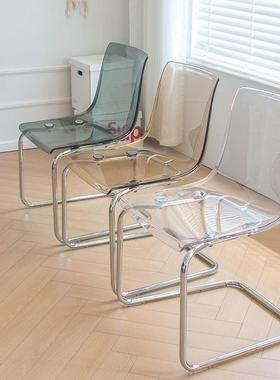 现简约透明餐桌椅代家ZMB用亚克力子靠背网红椅创意轻奢餐椅