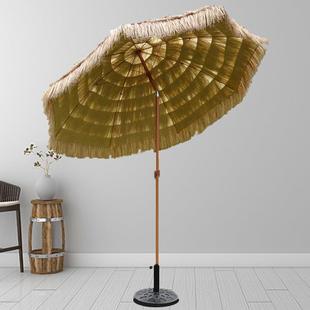 防稻草伞草户外茅太阳伞阳遮庭伞院摄影阳台花园摆设直杆拍摄771