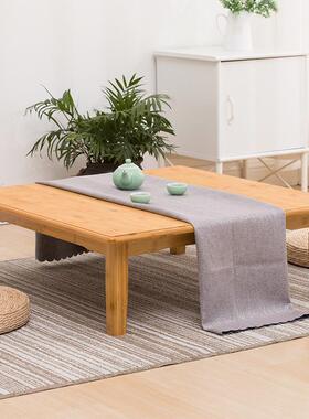 N5方楠竹桌实桌正方炕形饭桌飘窗榻榻米木小桌zzm-0789子家用床上