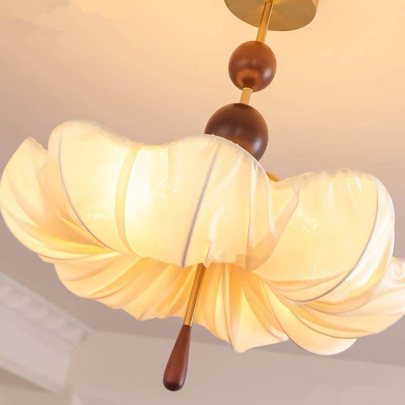 法式中古卧室灯古奶油风灯主卧房间复半灯581荷叶创意桃吊木吸顶,家装灯饰光源,智能吊灯,淘宝优惠券,粉丝福利购,淘宝优惠卷