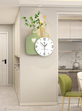 创意奶油风挂钟客约厅现代简艺画术JT21279G钟时餐厅家用挂墙装饰