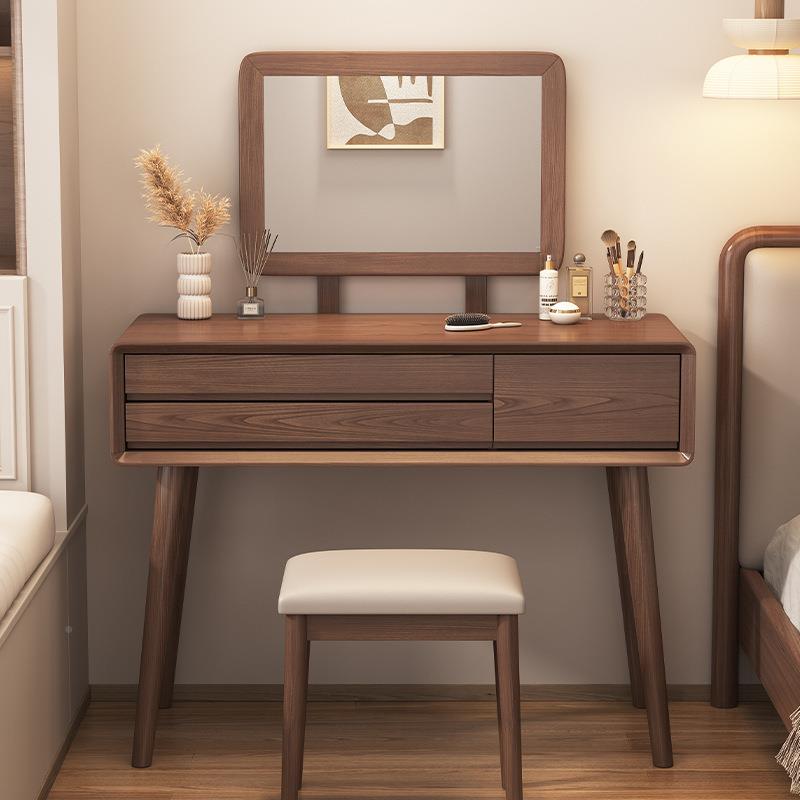 丰实现木化妆台卧室简约代原木化妆桌子日式书QJV繁桌户型化小妆