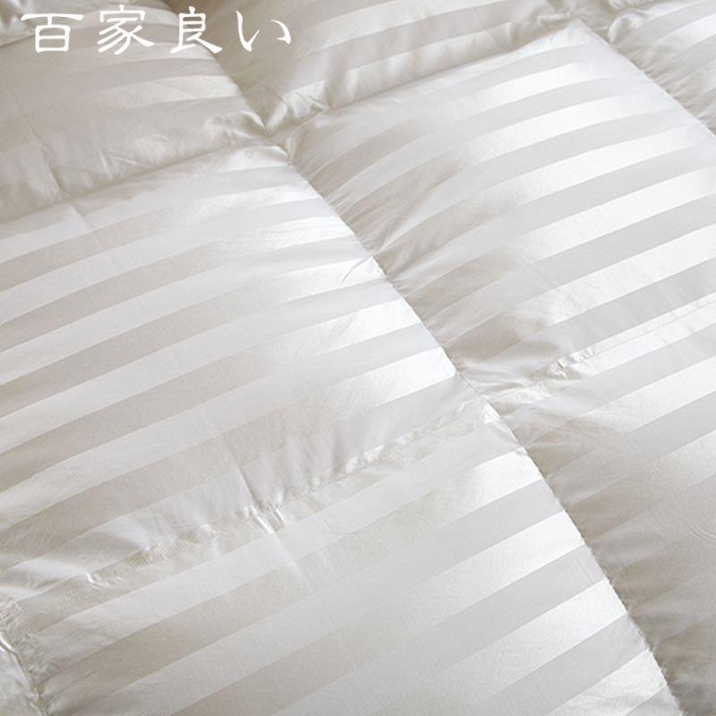 端羽绒被芯钻98白鹅绒被双人真丝棉厚加保暖冬被双层防毛鹅高wtm0