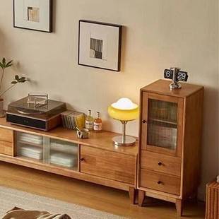 实木电视柜高柜客厅电视柜组合落地小户型简约现代抽屉收纳储物柜