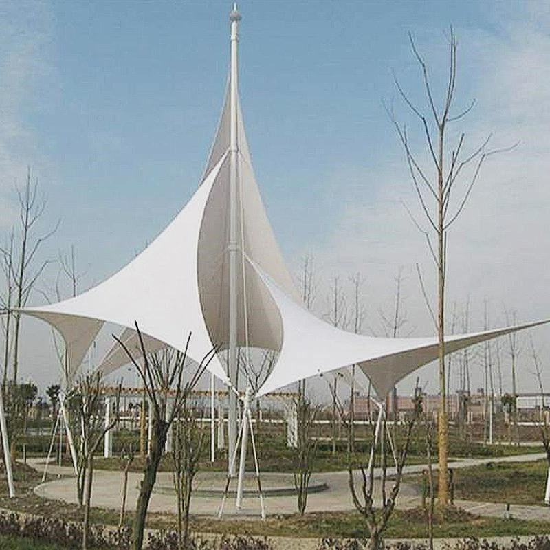 景区户外遮阳遮雨棚张拉膜大型景观棚小区充电桩车棚膜结构景观棚