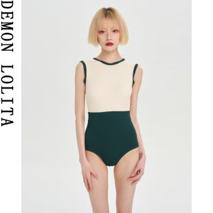 泳衣女2024新款 度假温泉泳衣 高级感s连体遮肚显瘦拼色学生少女款