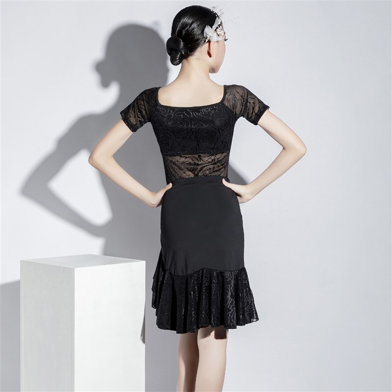 新款儿童拉丁舞服装春夏季训练表演服舞蹈裙分体练功服演出女