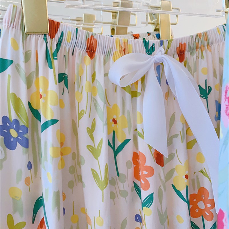 花色很好看的棉绸裤甜美少女人棉家居裤睡裤居家裤