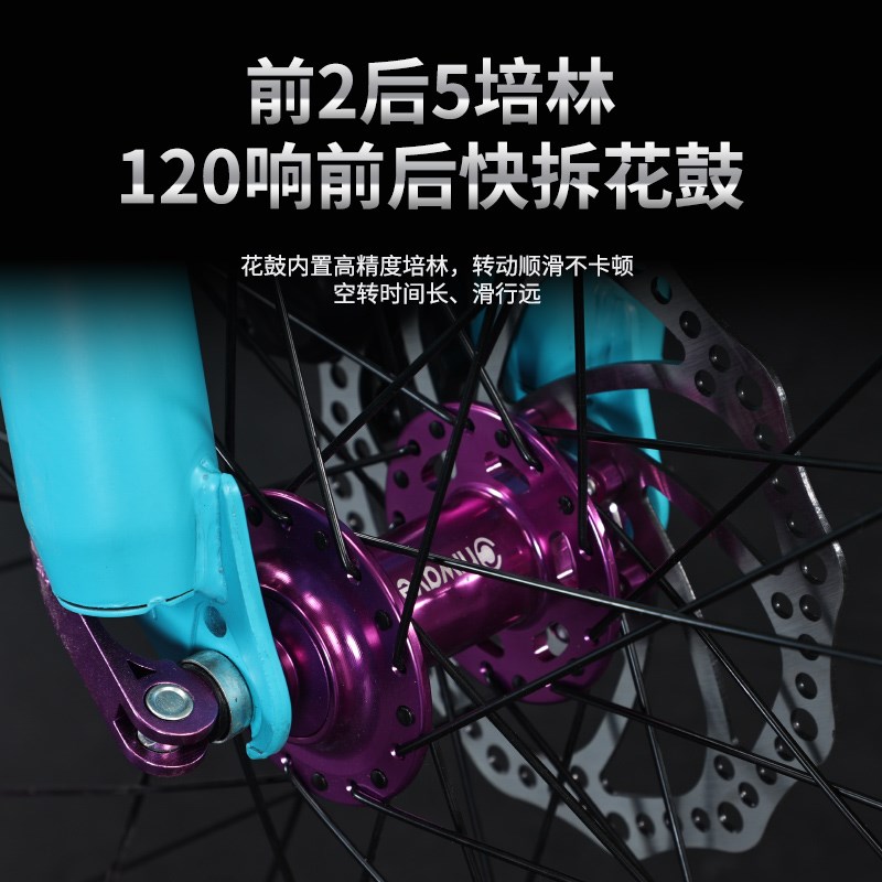 DES软尾山地自行车油压双碟刹减震120响越野变速男女青少年学生车