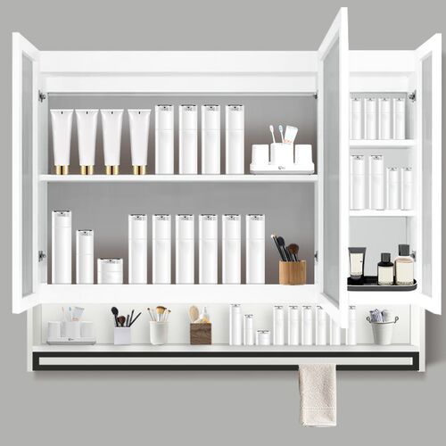 智能浴室镜柜单独挂墙式带灯除雾卫生间美妆镜子实木收纳储物镜柜