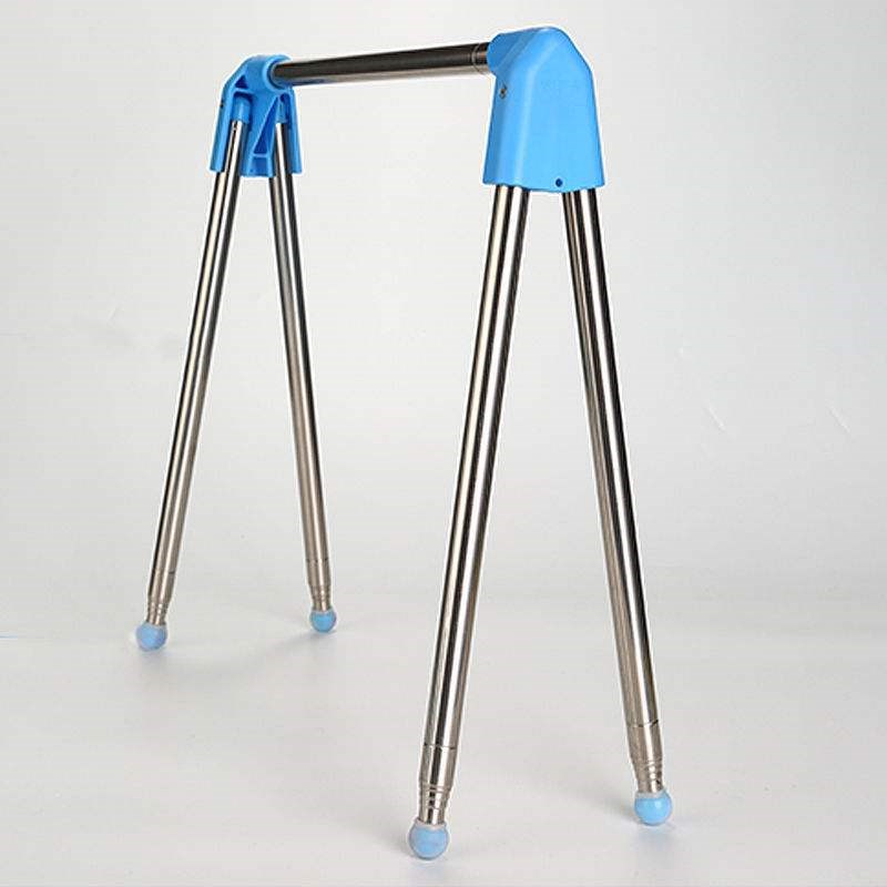 易得架落地伸缩折叠晾衣架室内不锈钢衣架旅行出差酒店便携晾衣杆