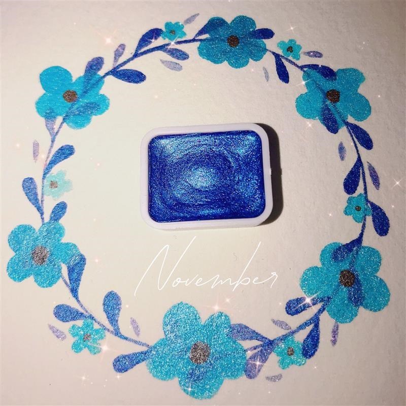 珠光水彩固体颜料分装初学者儿童绘画套装晕R染工具进驻色美甲