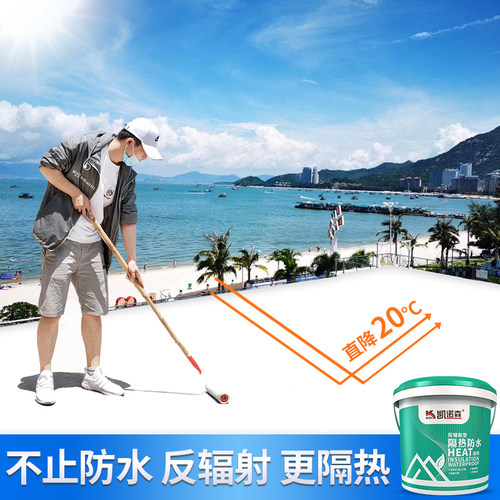 屋顶隔热防水涂料楼房p顶补漏胶材料彩钢瓦外墙反辐射防晒降温油