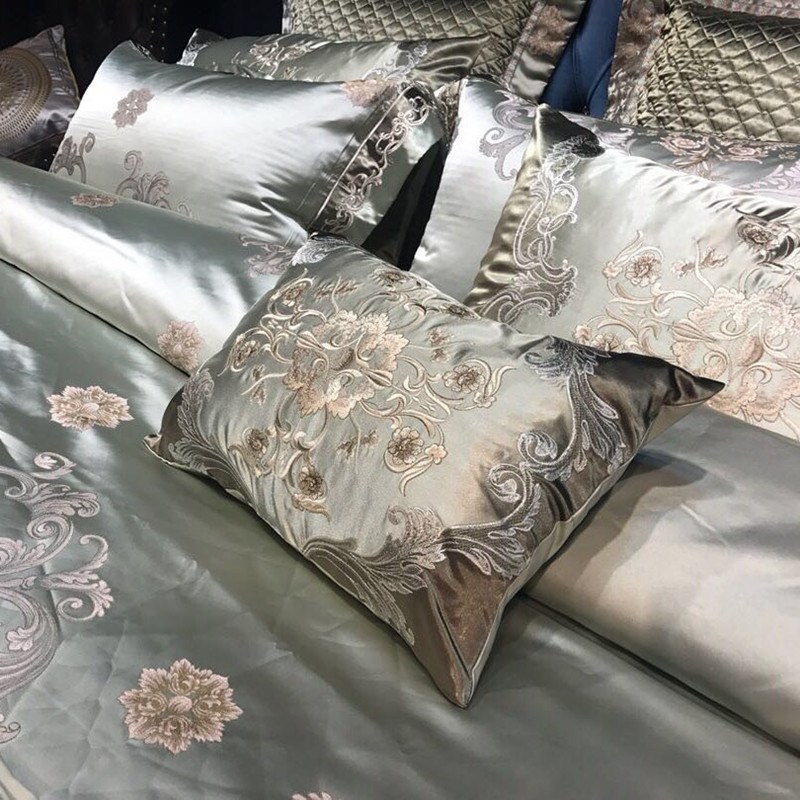 欧式床上用品四件套别墅样板间十件套美式结婚床品婚庆件套十六八图片