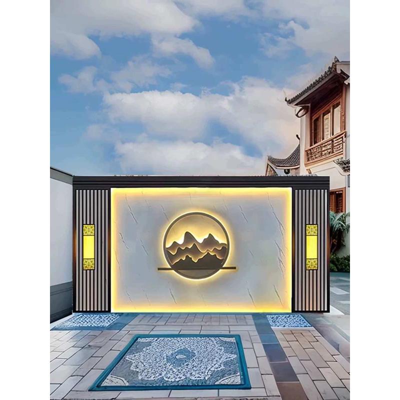 不锈钢隔断幕墙影壁园林门别墅迎景观屏风背景墙流水户外水庭院