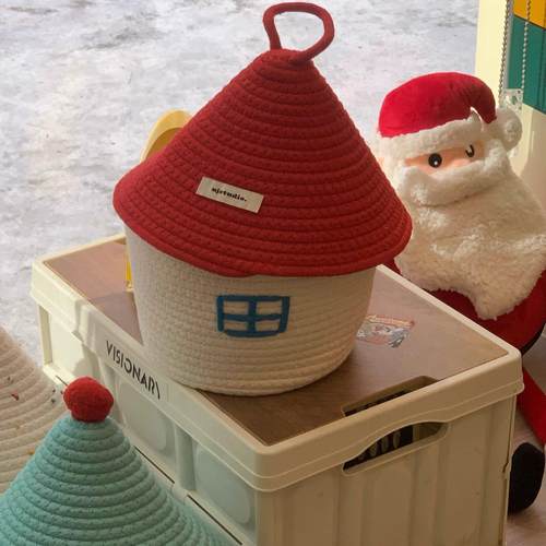 创意家居多功能收纳筐可爱棉线线编织大容量整理桶桌面收纳盒小房