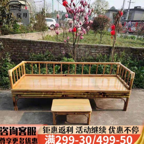 竹家具竹床椅罗汉床床仿古藤艺竹沙发新中式竹软坐沙发椅款式1默,住宅家具,罗汉床,淘宝优惠券,粉丝福利购,淘宝优惠卷
