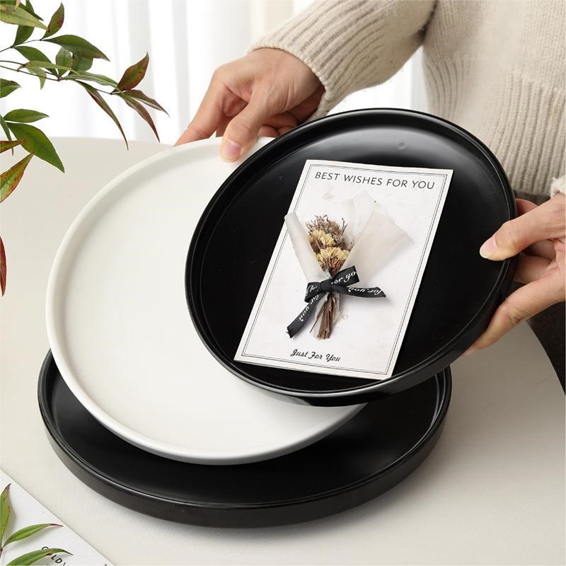 北欧创意盘子陶瓷西餐盘牛排盘色早餐圆盘L子沙拉盘菜盘家用圆碟