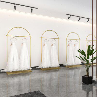 高档婚纱架子展示架影楼工作室秀禾礼服敬酒大拖尾简约侧挂架加粗