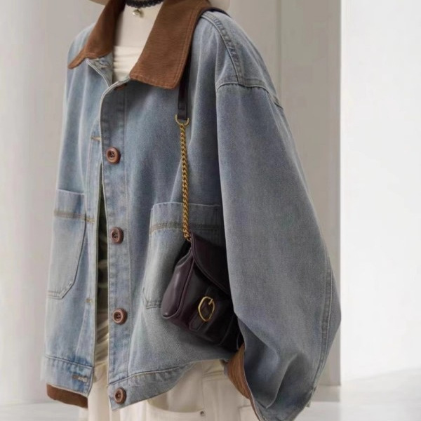美式复古牛仔外套女2025