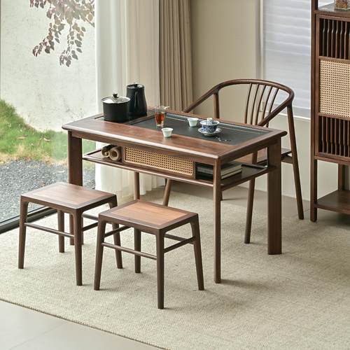 新中式实木茶桌阳台茶桌新款泡茶桌喝茶桌椅组合小型茶桌茶台