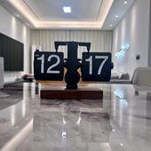 妙刻创意个性 复古机械自动翻页时钟桌面摆件家居数字钟表座钟