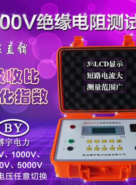 BY2671E绝缘电阻测试仪5000V兆欧表充电5KV吸收比极化指数