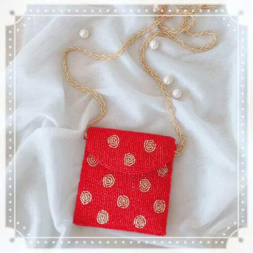 新款婚礼国风红包封压岁红包零钱包斜挎手工珠绣卡包改口结婚红包