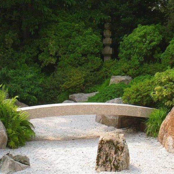 日式庭院石桥花园石钵流水景观石雕汉白玉石桥栏杆石拱桥小石