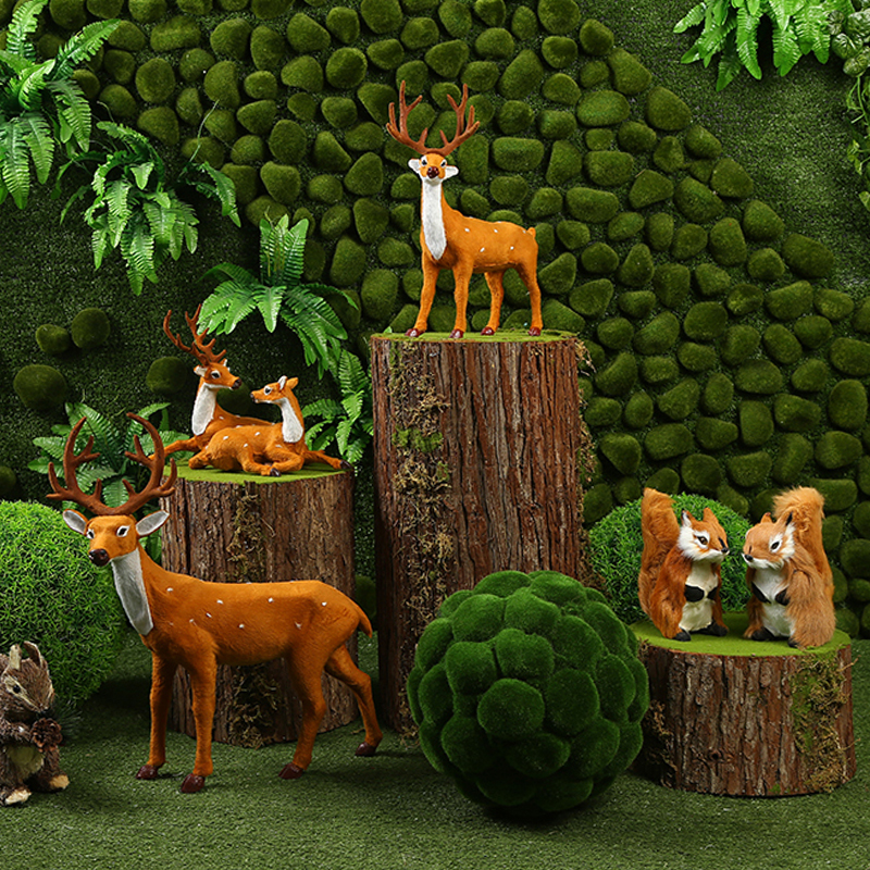 森系婚庆道具苔藓粘附青苔木桩A树桩木墩装饰道具婚礼橱窗路引迎