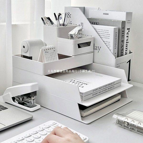 桌面收纳盒公室台面文件A4置物架多功能笔筒公桌工位整理神器,收纳整理,首饰盒,淘宝优惠券,粉丝福利购,淘宝优惠卷