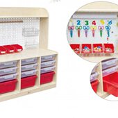 可来赛幼儿园家具桌椅工具收纳柜移动收纳车教具柜美术推车早教