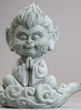 青砂石灵猴悟空创意国潮居家办公装饰大圣美猴王桌面摆件朋友送礼