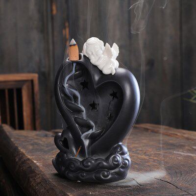 倒流香炉左右逢源陶瓷创意时来运转摆件檀香炉家用室内塔香炉招财