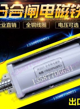 DC220V分合闸电磁铁线圈A1-A2 Z06F3398 电阻175欧天水万达电气