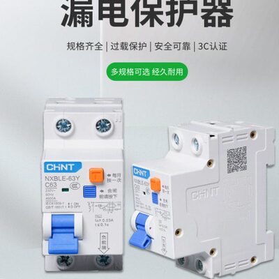正泰漏电断路器NXBLE-63Y 32 40 63A 两位双线小型空开带漏保正品