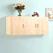 实木厨房卧室客厅壁挂墙柜松木吊柜阳台储物柜衣柜顶柜飘窗柜定制