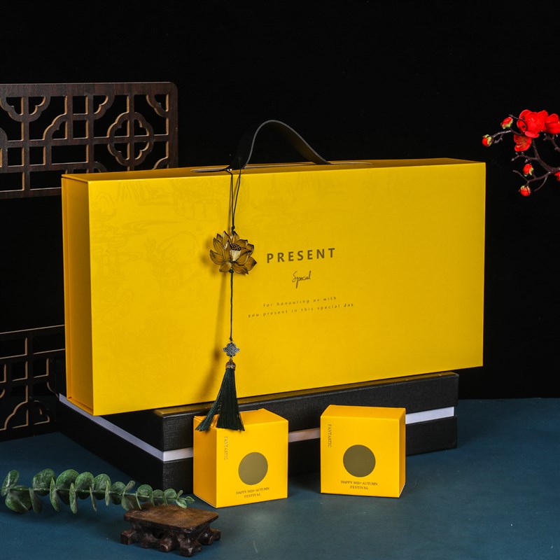 2024创意中秋月饼礼盒包装盒4/6/8粒装工艺盒礼品W盒高档盒子定置