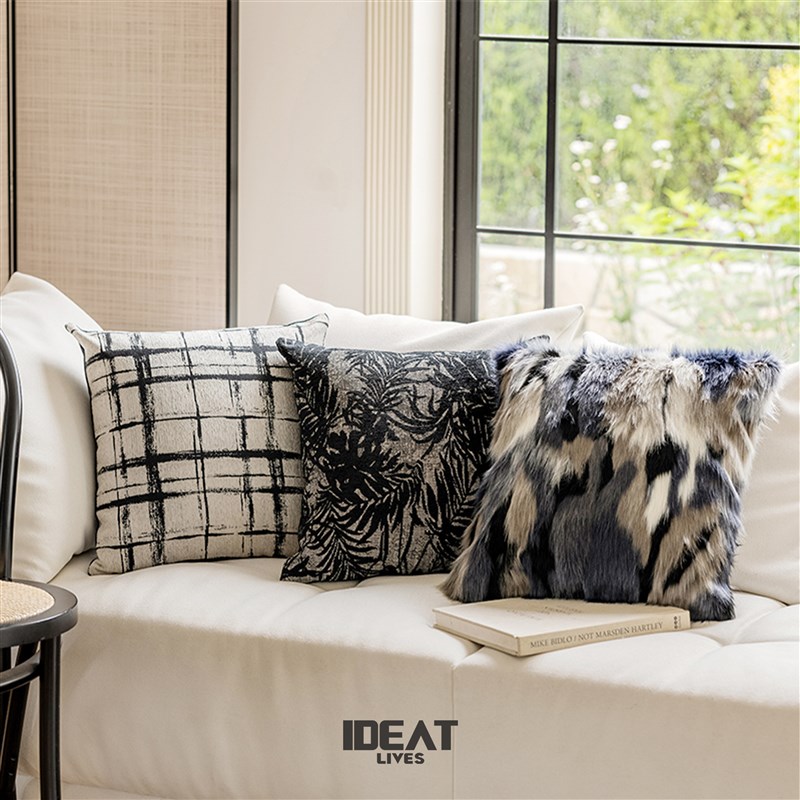 法式森林a黑白复古抱枕沙发客厅轻奢飘窗靠垫轻奢样板间靠枕含芯