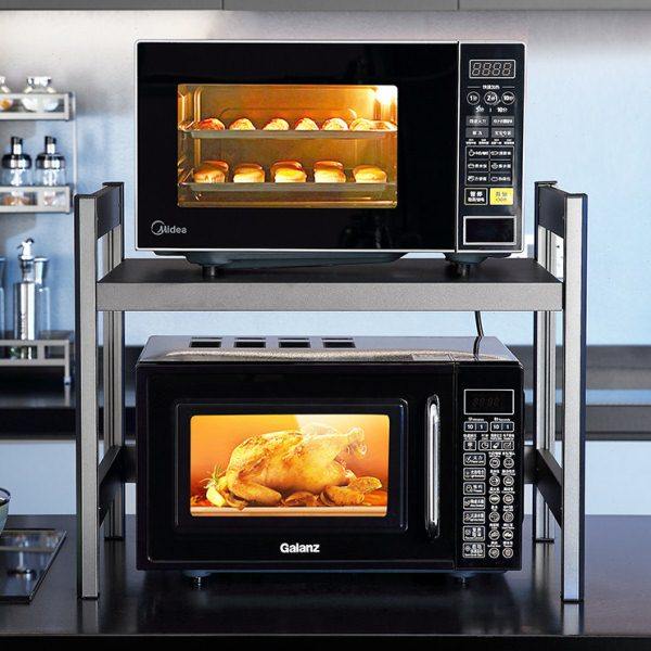 微波炉置物架台面太空铝多功能支架家用厨房放电饭煲烤箱双层架子,厨房/烹饪用具,微波炉置物架,淘宝优惠券,粉丝福利购,淘宝优惠卷