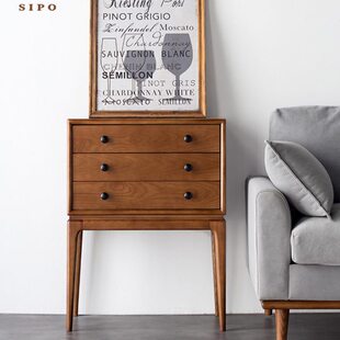 无喧「沙发边柜」侧边柜客厅沙发旁边的边柜实木白蜡木家用收纳柜