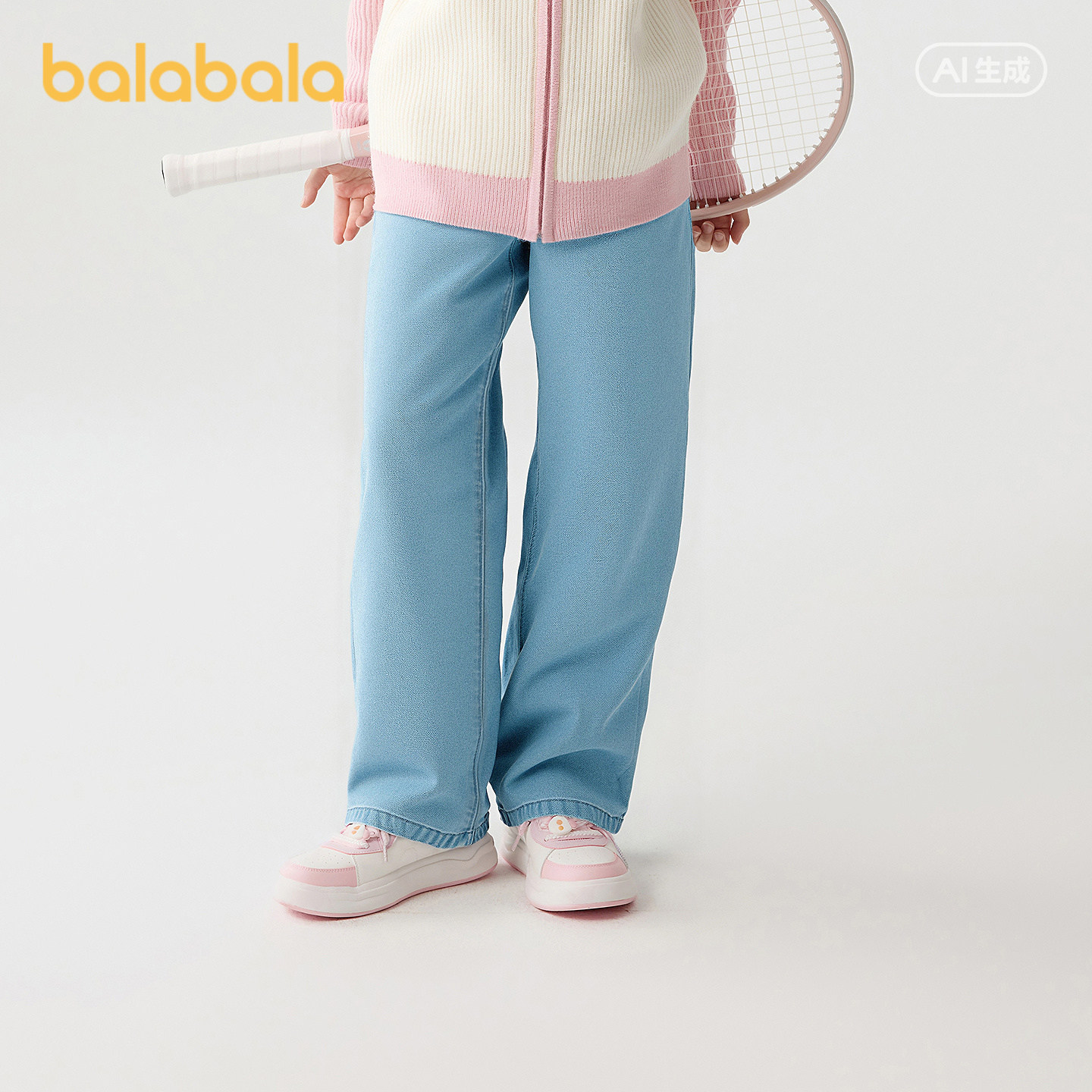 巴拉巴拉balaOne裤子直筒牛仔裤