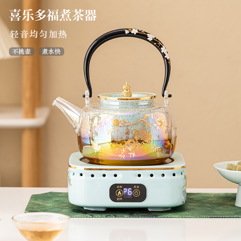 新款小型智能电陶炉煮茶炉烧水泡茶壶多功能电磁炉玻璃养生壶套装