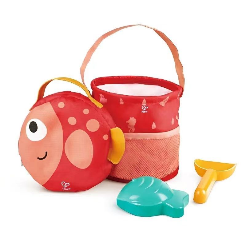 hape儿童沙滩玩沙子戏水挖沙铲子小桶宝宝玩具便携折叠沙桶套装